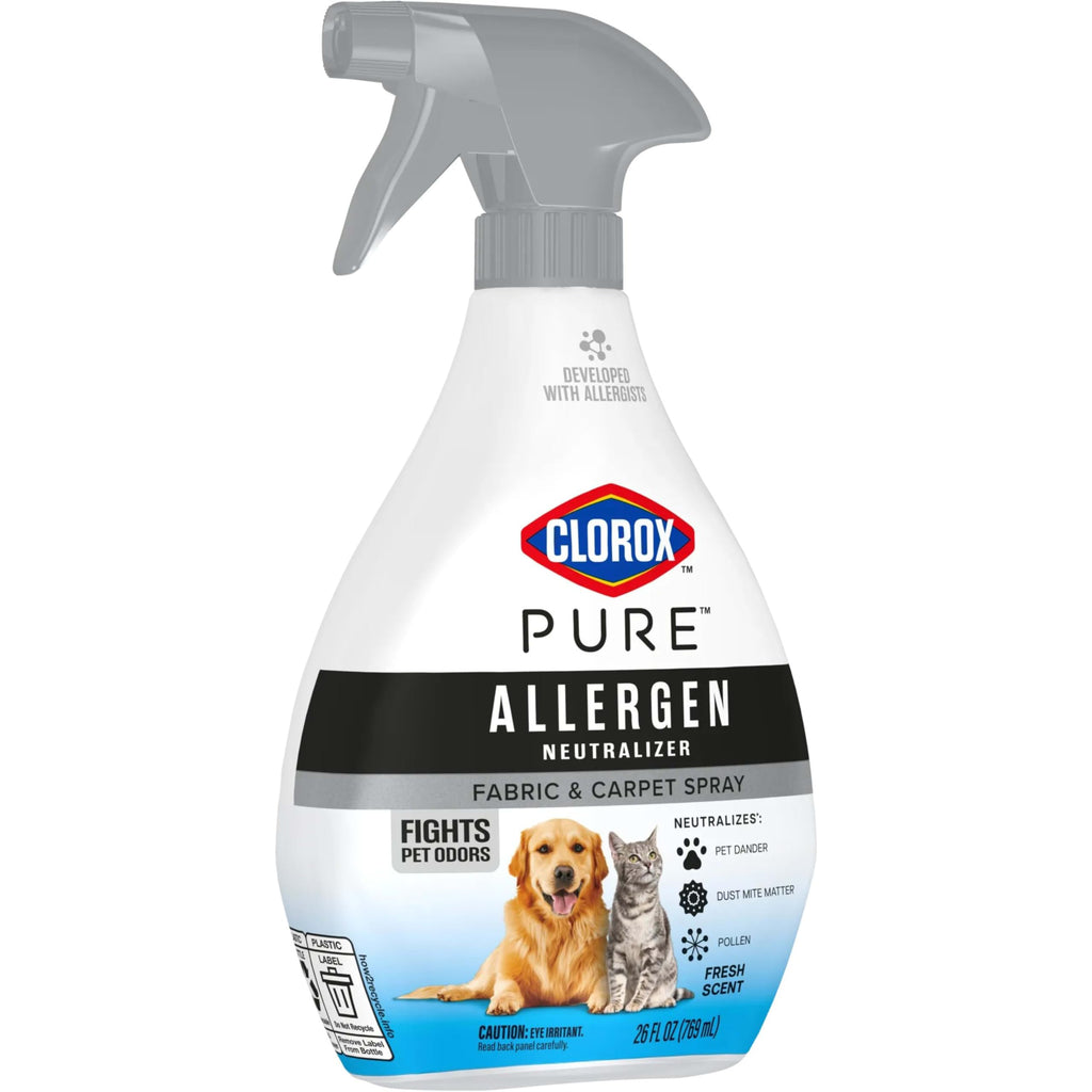 Clorox PURE Allergen Neutralizer Fabric and Carpet Spray, Fights Pet Odors, Fresh Scent, 26 Fl Oz.