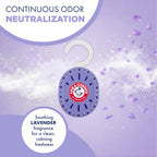 Arm & Hammer OdorBusterz ClosetMATE™, Lavender, 4 Count – Hanging Odor Absorber with Baking Soda, 360° Rotating Hook for Closets, Lockers & Storage Areas