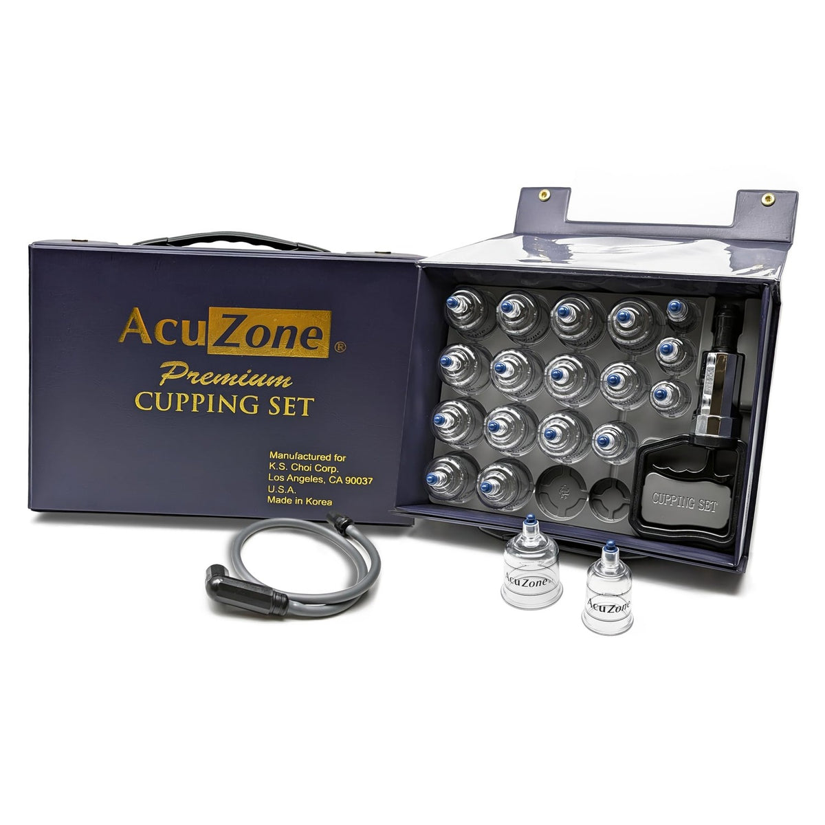 AcuZone Premium 19 Pcs Plastic Cupping Set with Extension Tube