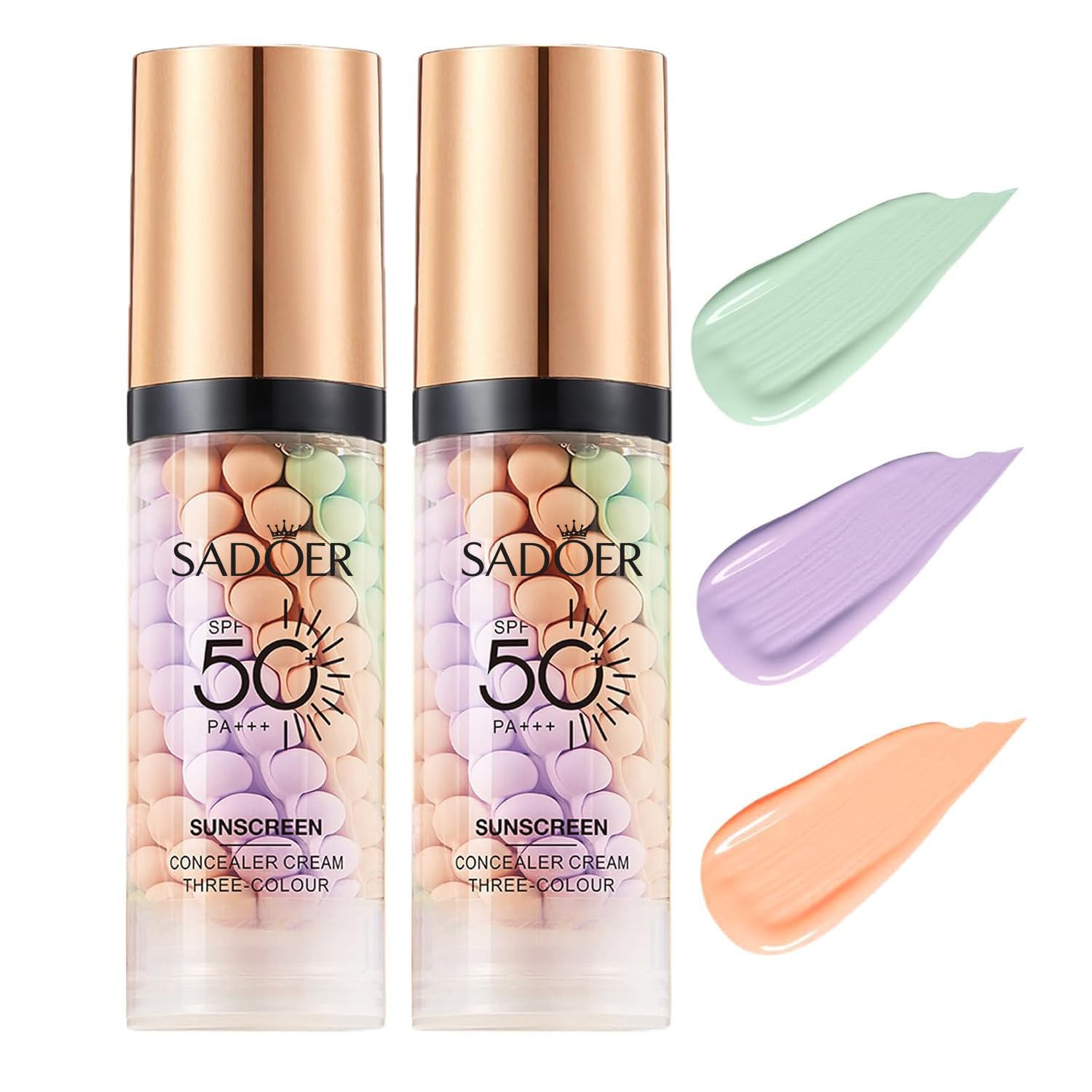 3 In 1Primer for Face Before Makeup,Sunscreen Color Corrector Primer,SPF 50 | One Step Color Corrector Face Primer,Blurs Imperfections Oil Control & Moisturizing Skin Tone Correcting,Radiance Skin