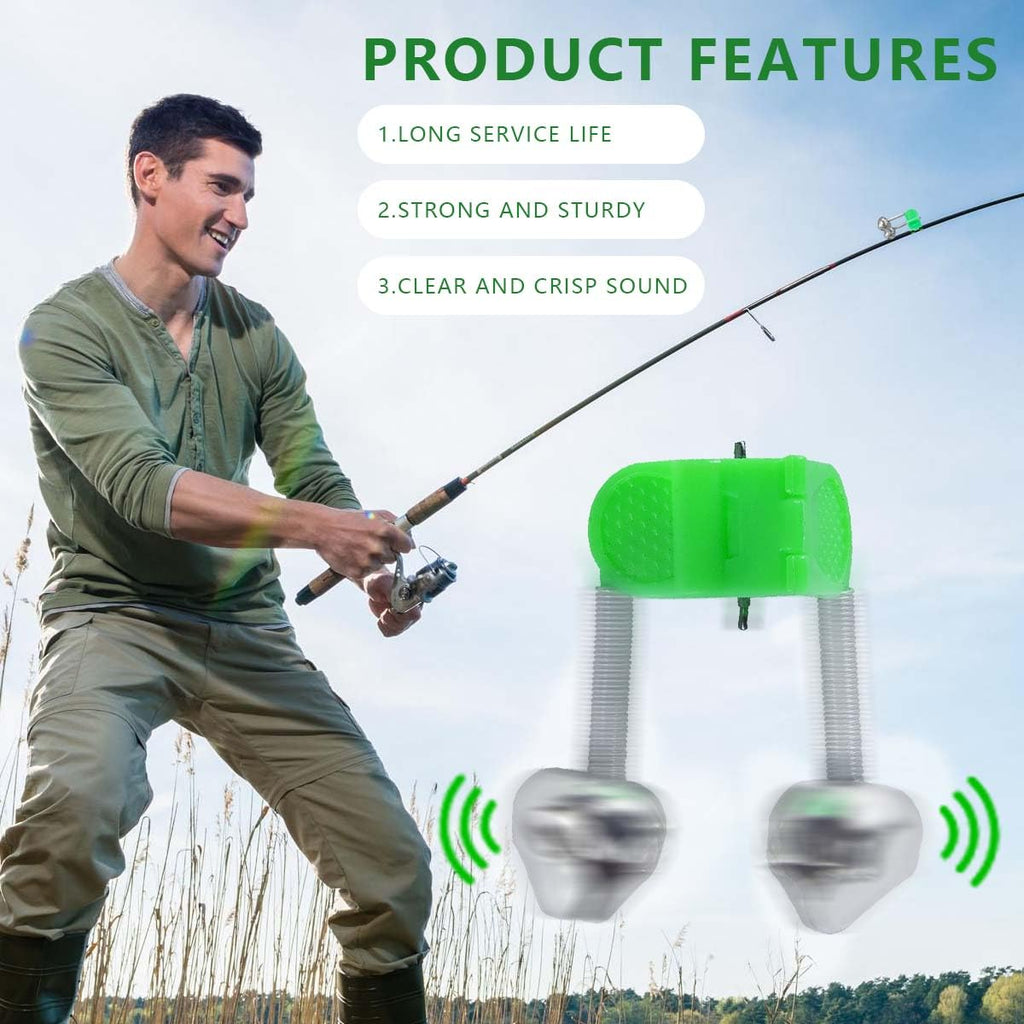 KISEER 50 Pcs Plastic Fishing Bells Clips Fishing Rod Alarm with Dual Alert Bells