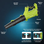 Electric Leaf Blower Cordless with 3.0Ah Battery and Charger, 680CFM 230MPH