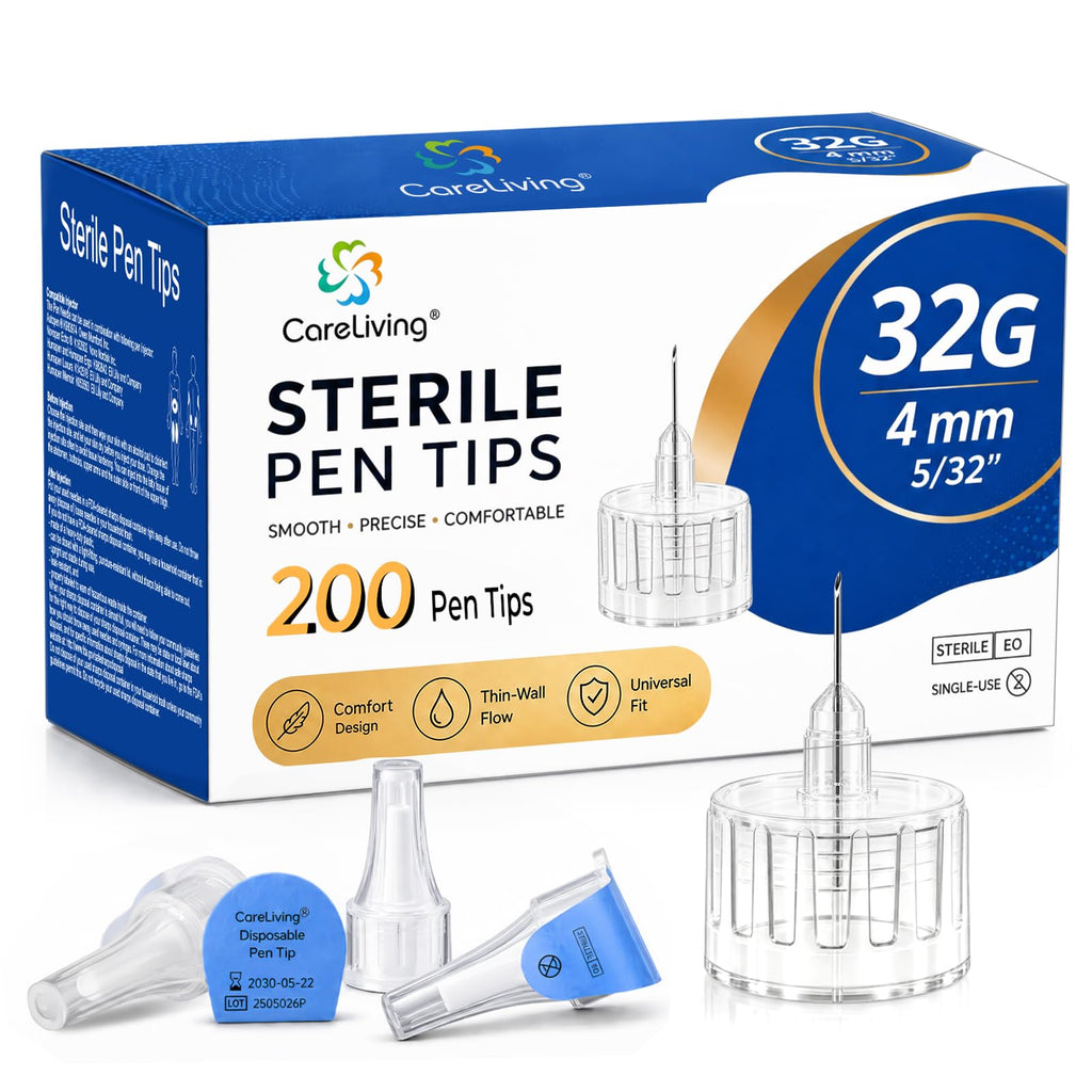 Pen Tips 32G x 4mm, Universal Fit, 200 Count, Extra-Thin, Comfortable