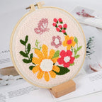 Buy now Pllieay Punch Needle Embroidery Starter Kits for Kids and Adults Beginners, Include Instructions, Punch Needle Fabric with Floral Pattern, Yarns, Embroidery Hoops and Threader Tools at indiglob india