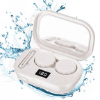 Portable Ultrasonic Contact Lens Cleaner with USB Charger - Fit Disposable Soft, Colored & RGP Lenses - Travel & Home (White)