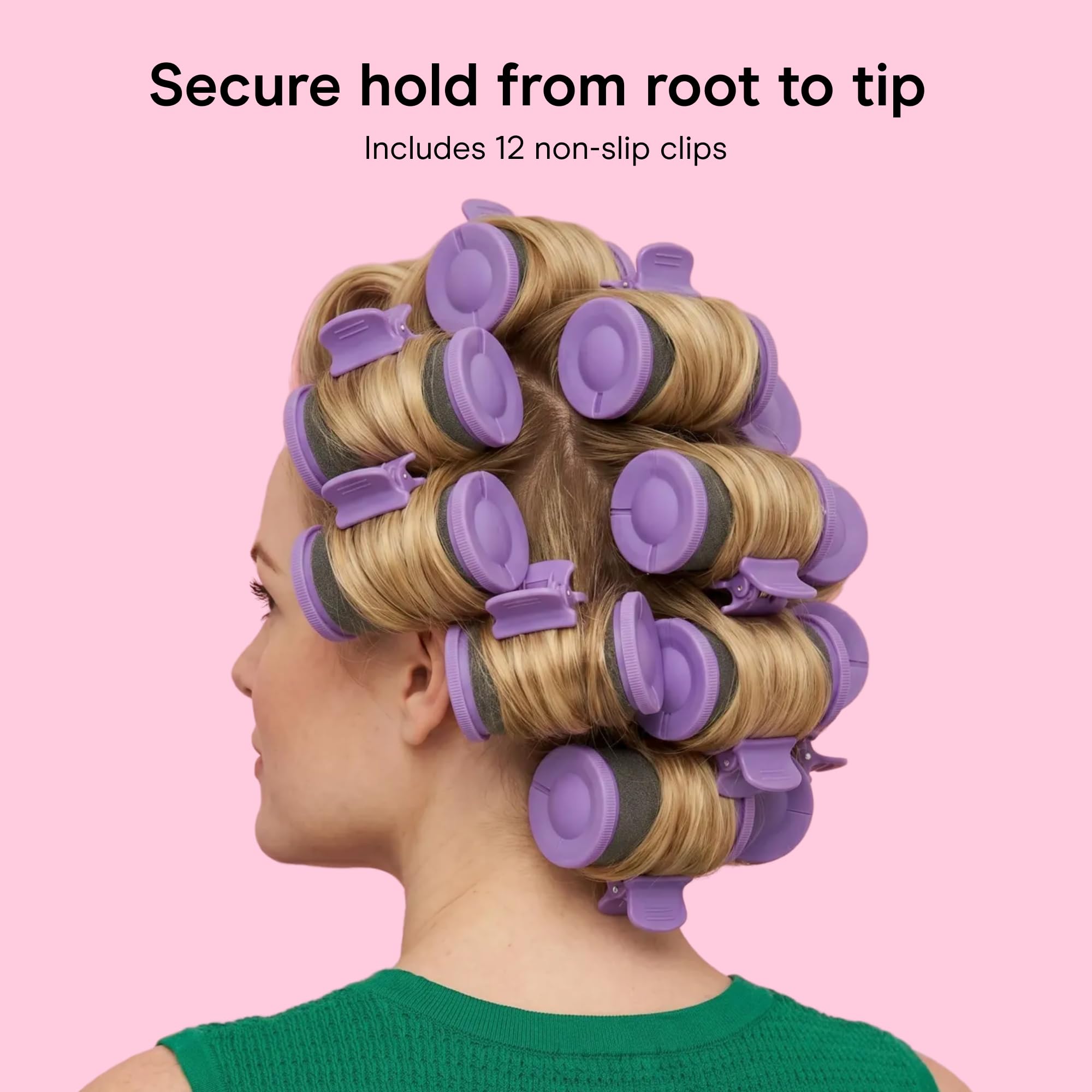 Conair Ceramic Hot Rollers, 1 3/4" & 1 1/2" Rollers, Lavender, 12 Count | Heated hair rollers in 2 jumbo sizes heat in 85 seconds to create long-lasting volume on shoulder-length hair and beyond