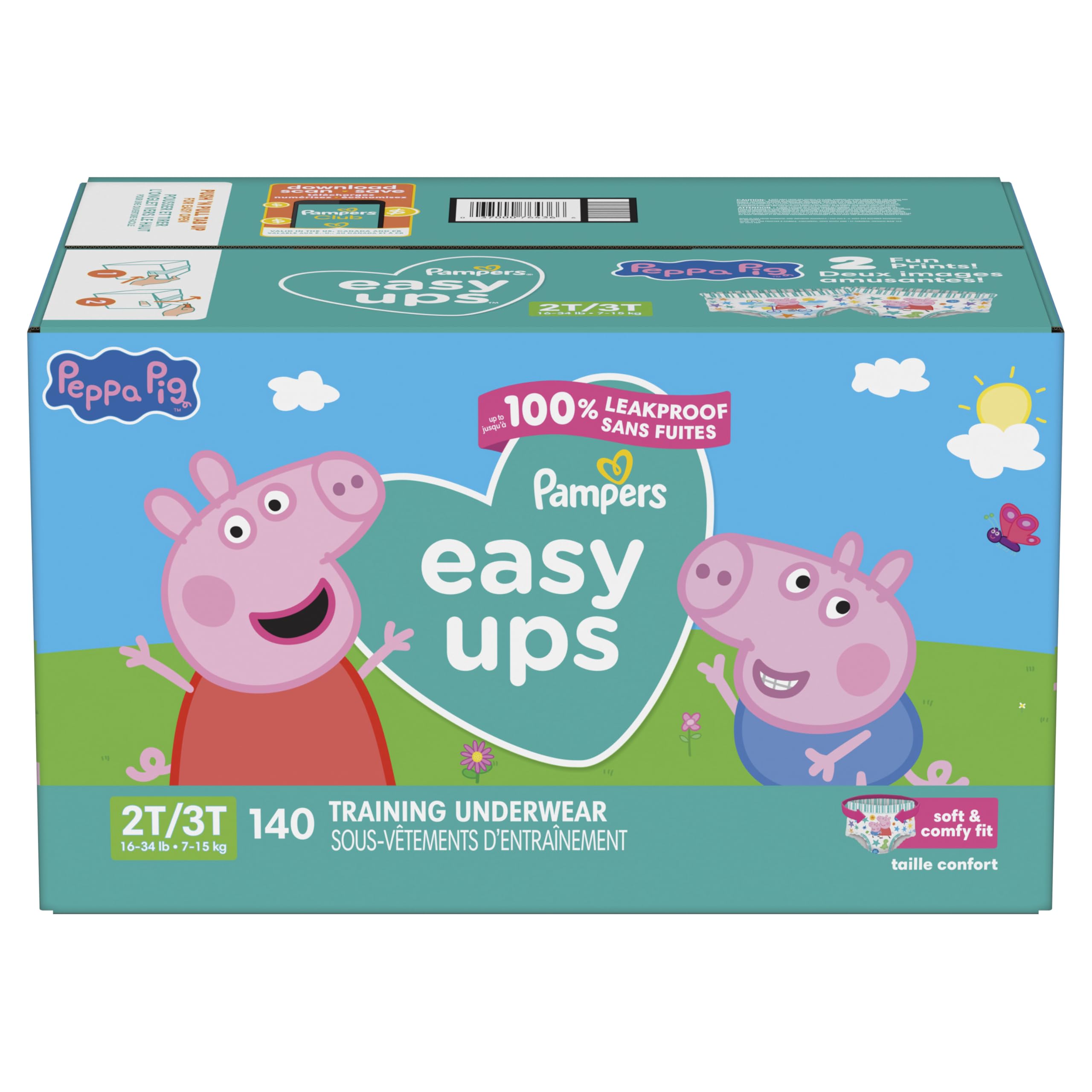 Buy now Pampers Training Pants - Easy Ups Girls & Boys - Size 3T-4T, 22 Count, Peppa Pig Underwear (Packaging May Vary) at indiglob india