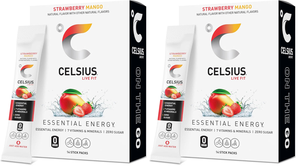Buy now CELSIUS On The Go Strawberry Mango, Sugar Free Energy Drink Mix (14 Sticks per Pack) at indiglob india