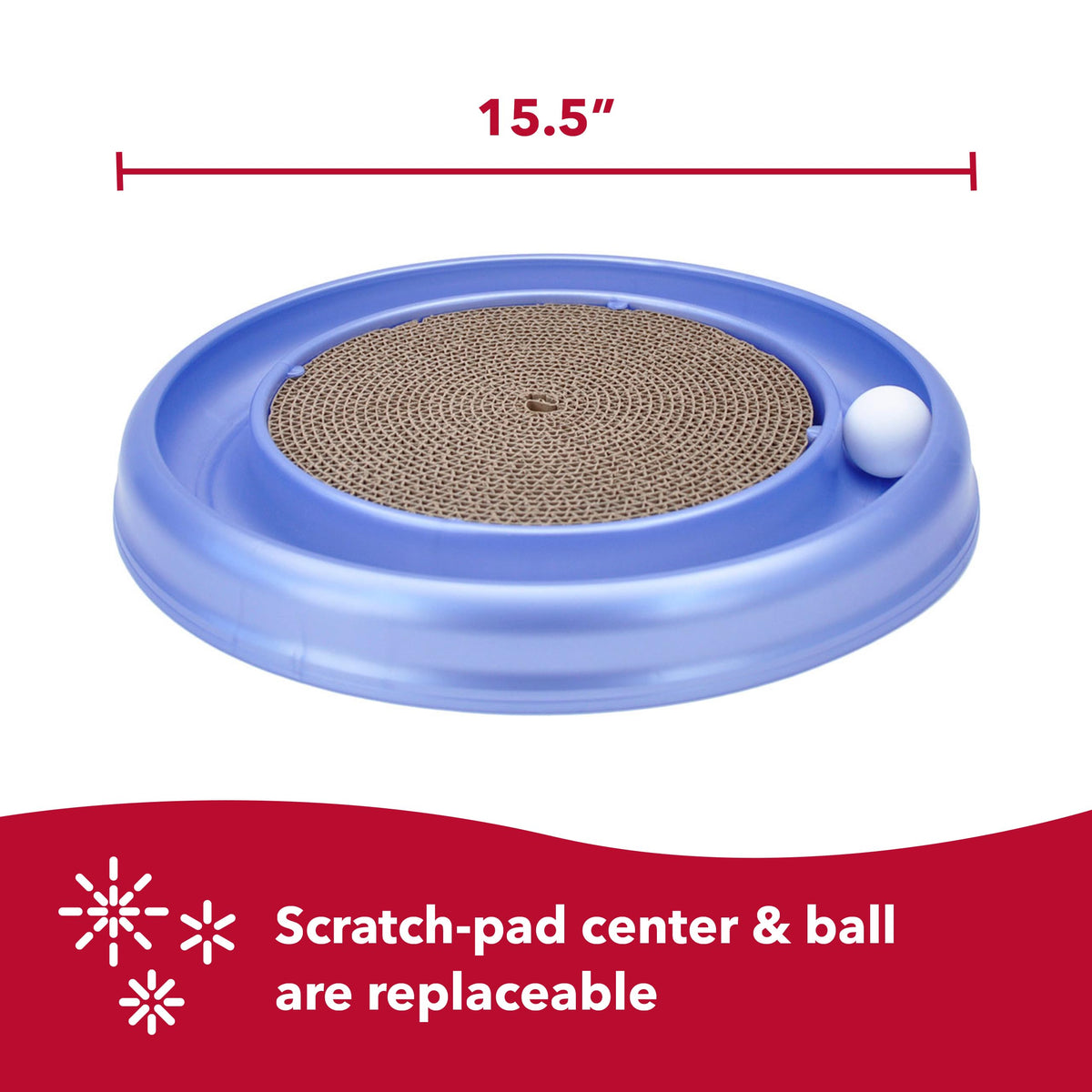 Coastal Pet Turbo Scratcher Cat Toy - Cardboard Cat Scratcher Pad with Cat Toy Ball Track and Catnip (1 Pack)
