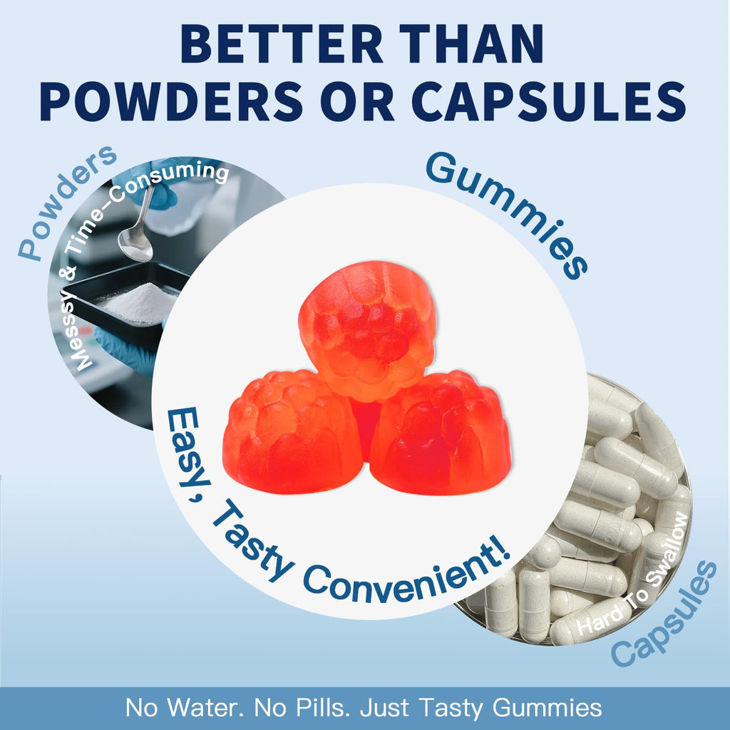 Magnesium Bisglycinate Gummies, with 500mg Magnesium Bisglycinate Chelate Sea Salt Raspberry Fruit Powder, Improve Sleep & Nervous, Relax Muscles, Strengthen Bones, Vegan, 60 Count