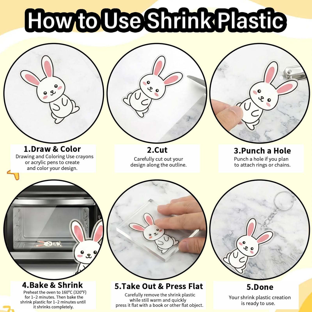 WoBiogHo 161 Pcs Shrink Plastic Keychain Making Kit with 30 Sheets