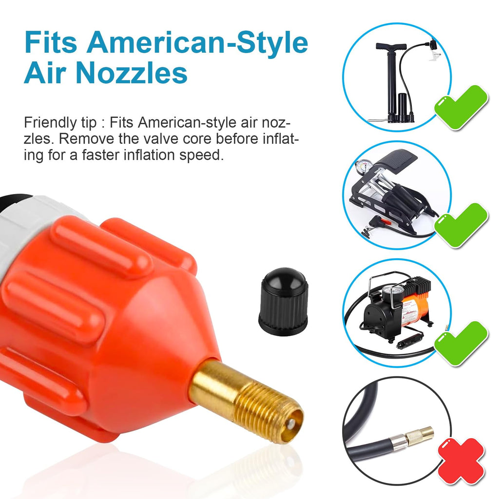 RNSXYAT 2Pcs Stand Up Paddle Board Pump Adapter, Strong Sealing Inflatable Boat SUP Pump Adaptor, Conventional Air Adapter Quickly Inflation, SUP Air Adapters for Stand-Up Paddleboard and Kayak