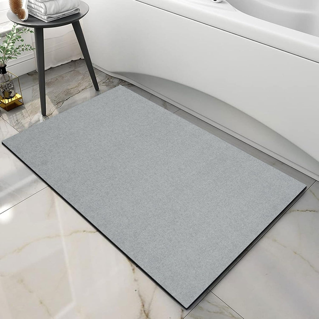 Buy now Thin Diatomaceous Earth Bath Mat Quick Dry Washable Absorbent 15.4x23.6 inches Non Slip,Shower Mat for Bathroom Sink (Light Grey) Default at indiglob india