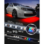 Buy now Xprite Car Underglow Neon Accent Strip Lights, 4 Pcs RGB 252 LEDs Underglow Kit with Sound Active Function Music Mode & Wireless Remote, Exterior Car Lights Underbody Lighting for Truck SUV Van at indiglob india