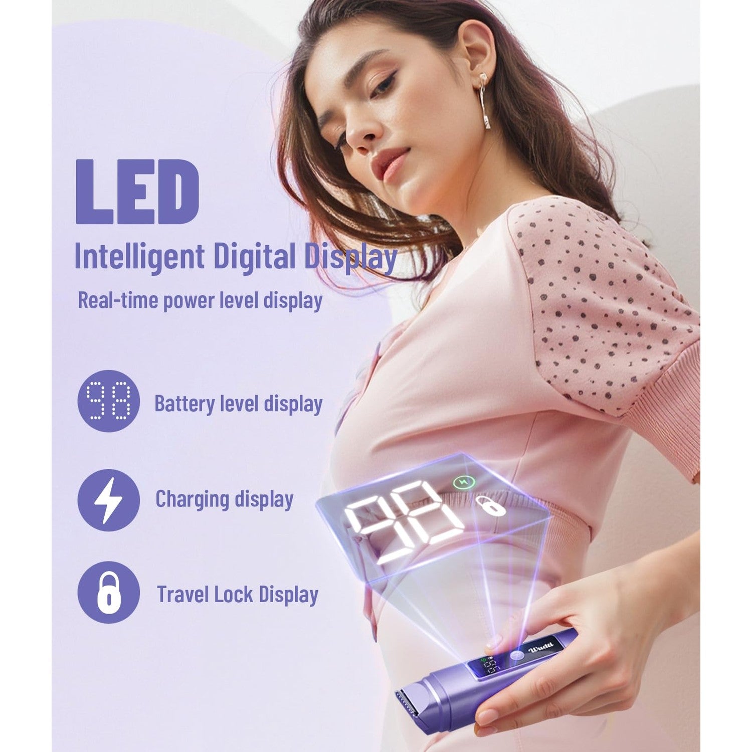 Dynooper Electric Bikini Trimmer Women: IPX7 & Dual Head - Cobalt Blue | Pubic & Body Hair Razor IPX7 Shower-Safe - USB-C fast charging Silent 45dB - Smart LED Display For Women Daily Care