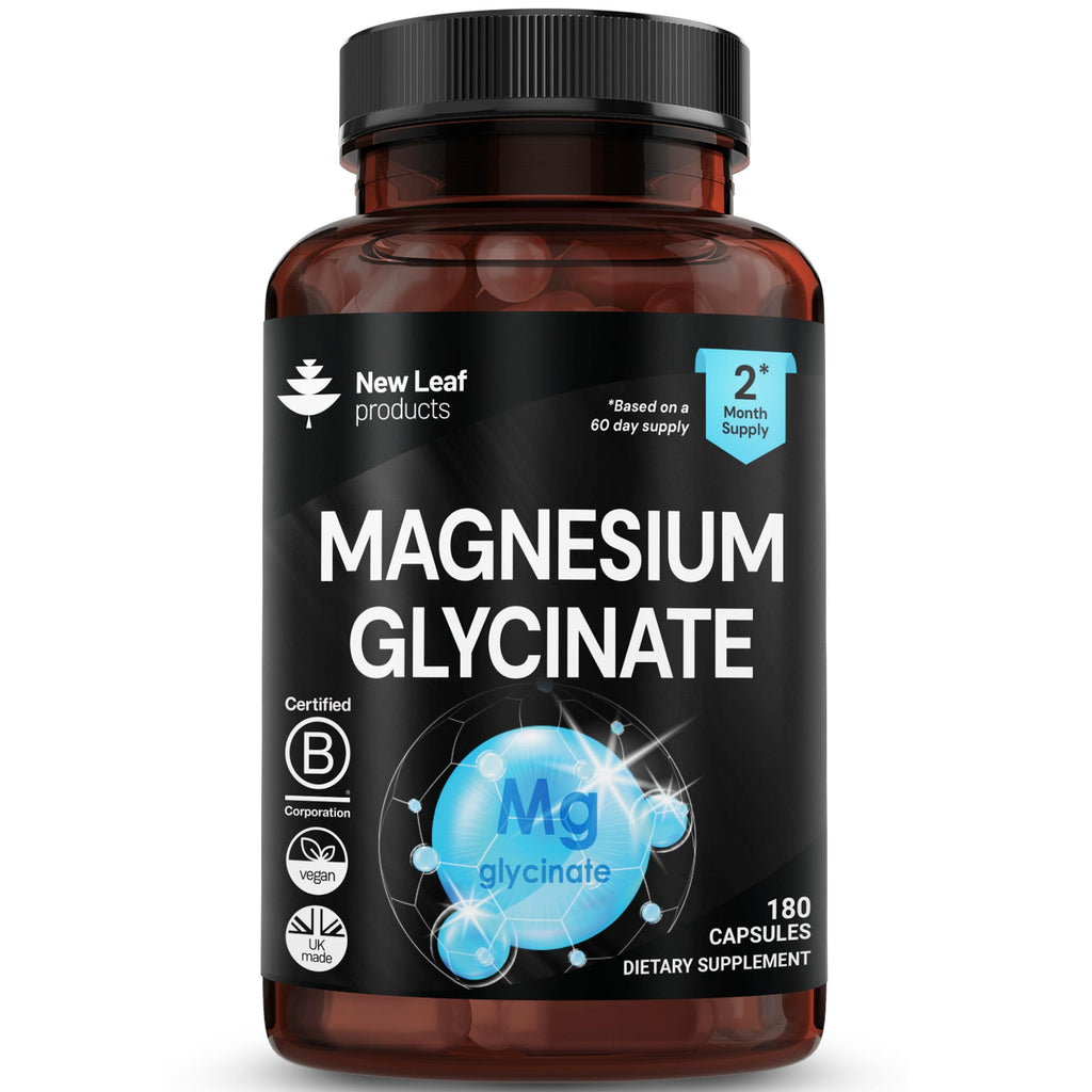 Magnesium Glycinate Supplements - 120 High Strength Capsules - 1040mg of Magnesium Providing 208mg Elemental Magnesium Per Serving - Pure Active Ingredient - UK Manufactured