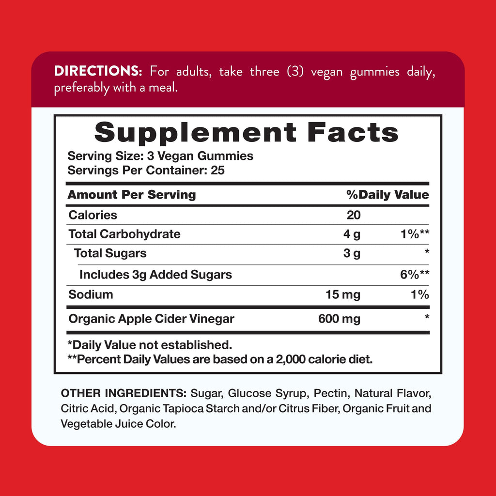 Nature's Truth Apple Cider Vinegar Gummies | 600 mg | 75 Gummies