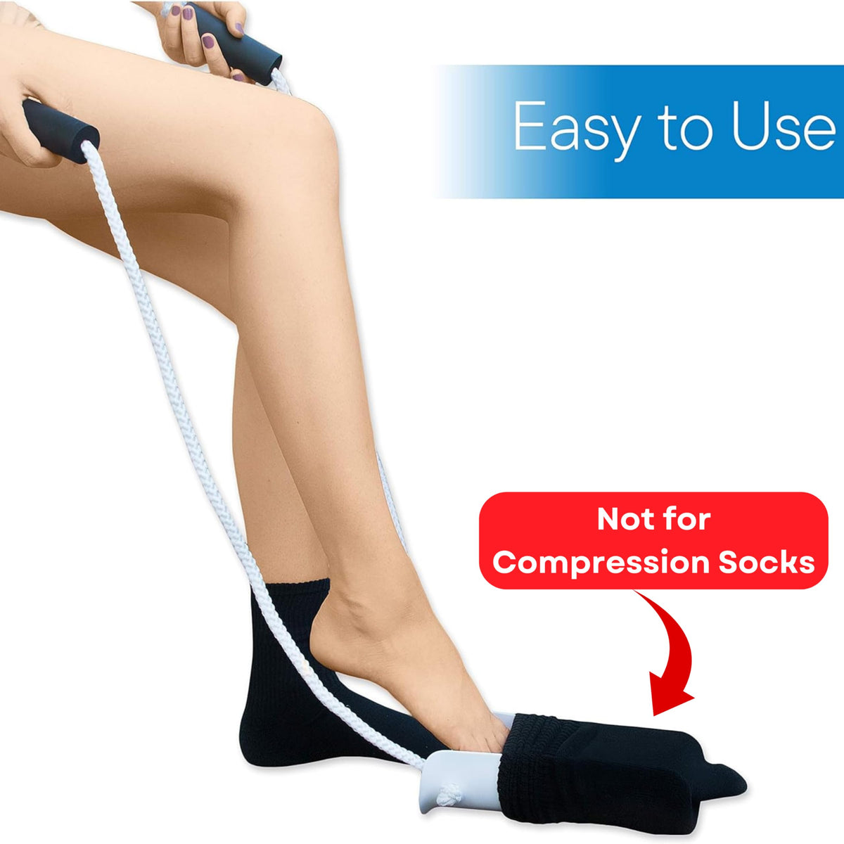 RMS Deluxe Sock Aid - Socks Helper with Foam Handles for Regular Socks