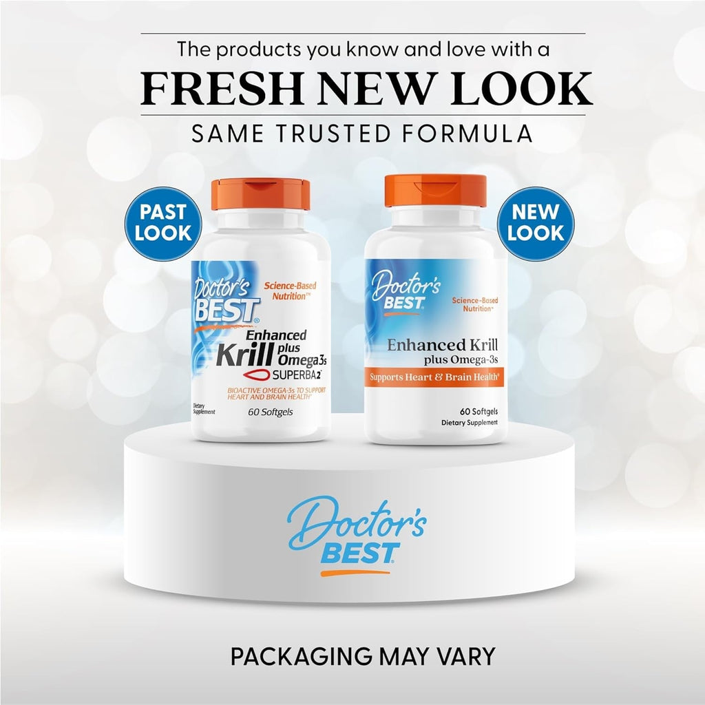 Buy now Doctors Best Enhanced Wild Caught Antarctic Krill (Superba2) Plus Omega-3s, Supports Heart & Brain Health, Non-GMO, Gluten Free 60 Softgels at indiglob india