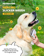 PETHROOM Self-Cleaning Slicker Brush for Dogs & Cats