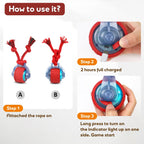 Dog Toys Interactive Rolling Ball with Rope, Motion-Activated