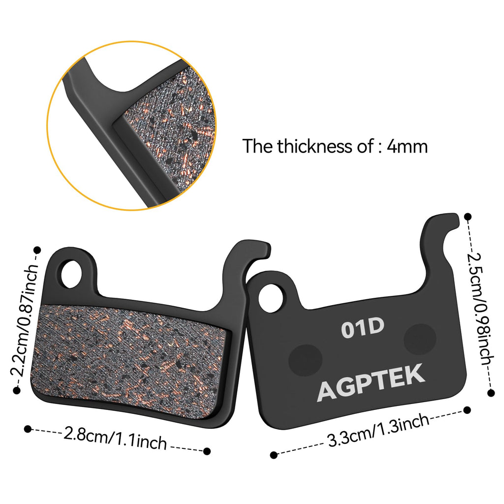 AGPTEK Bike Brake Pads, Work with Shimano Deore XT SLX Hone Alfine Saint