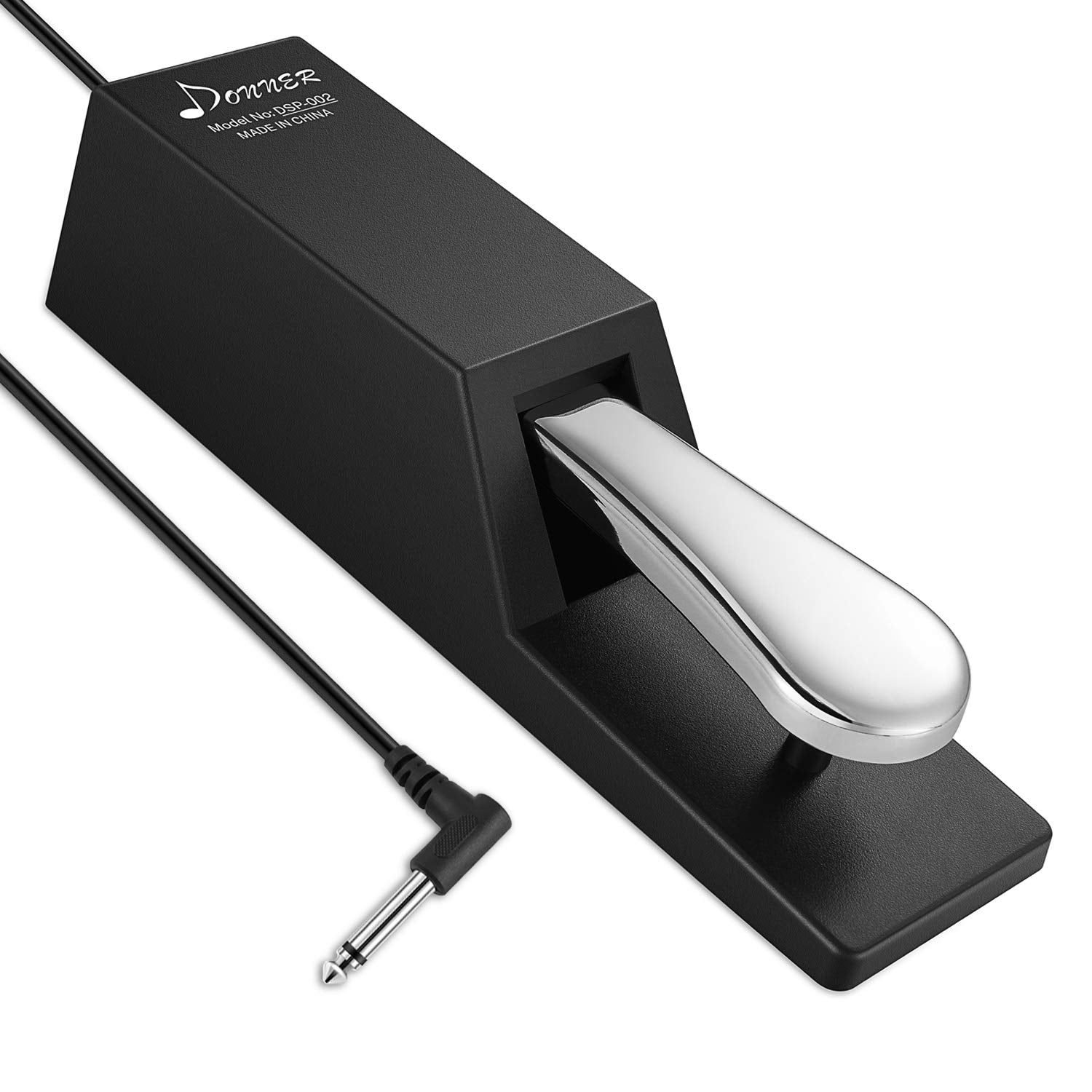 Buy now Donner DSP-001 Sustain Pedal for Keyboard, Universal Piano Pedal with Polarity Switch for Digital Piano/Piano Keyboard/MIDI KeyboardSynthesizer, 1/4'' (6.35mm) Input Plug, 63'' (1.6m) Cable DSP-002 Large Iron Silver at indiglob india