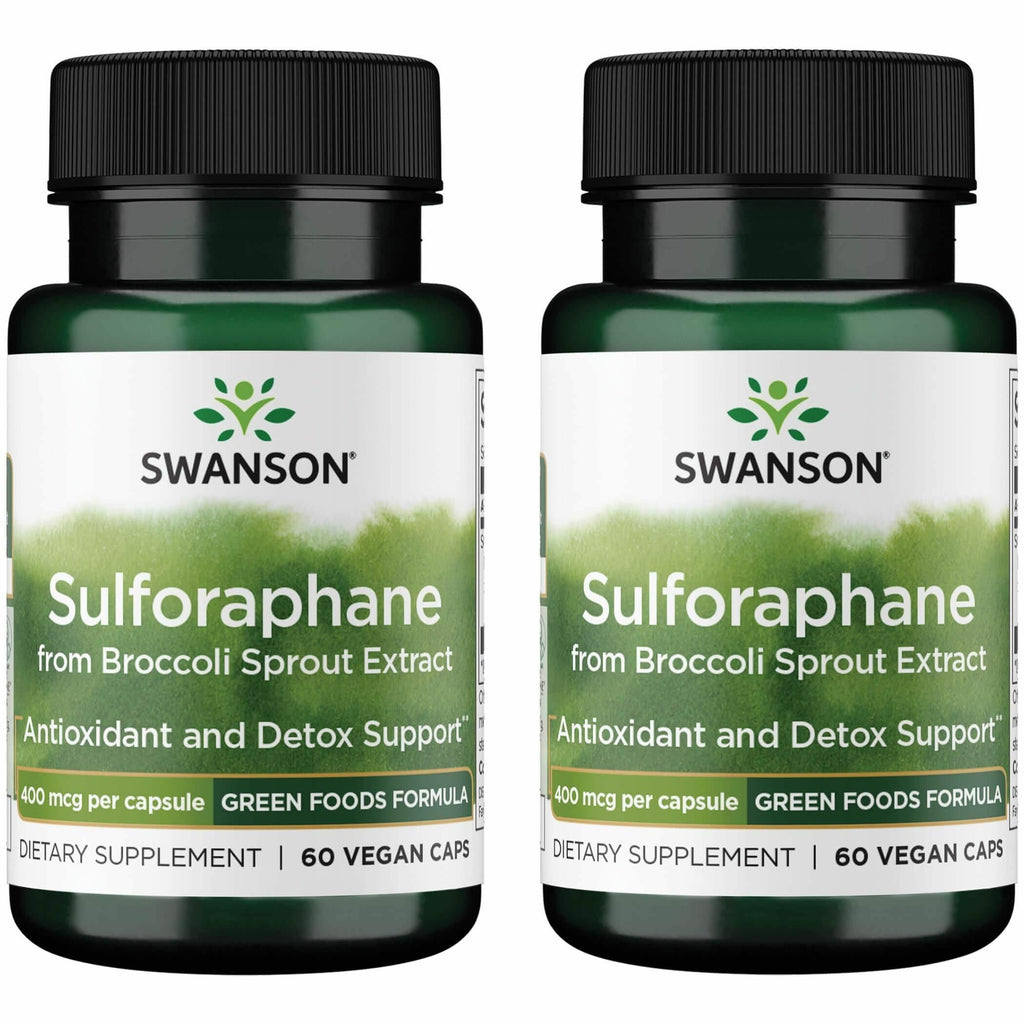 Swanson Sulforaphane Broccoli Sprout Extract, 60 Vegan Capsules, 4 Pack | For Adults Seeking Liver, GI Tract, and Cellular Health Support, Standardized to 0.4% Sulforaphane