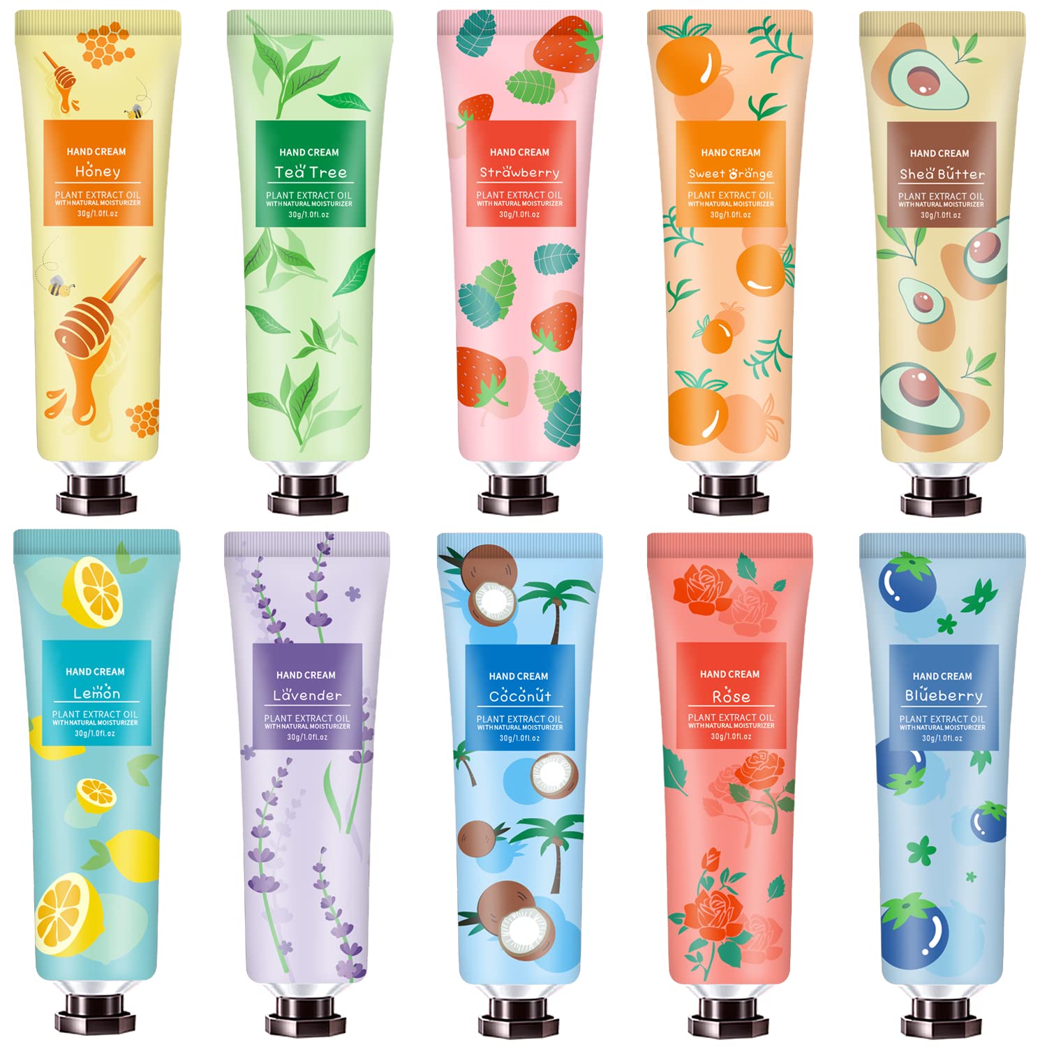 10 Pack Hand Cream for Dry Cracked Hands,Gifts for Women,Bridesmaid Gifts,Teacher Appreciation Gifts,Birthday Gifts for Women,Teen,Natural Plant Fragrance Mini Hand Lotion Moisturizing Hand Care Cream