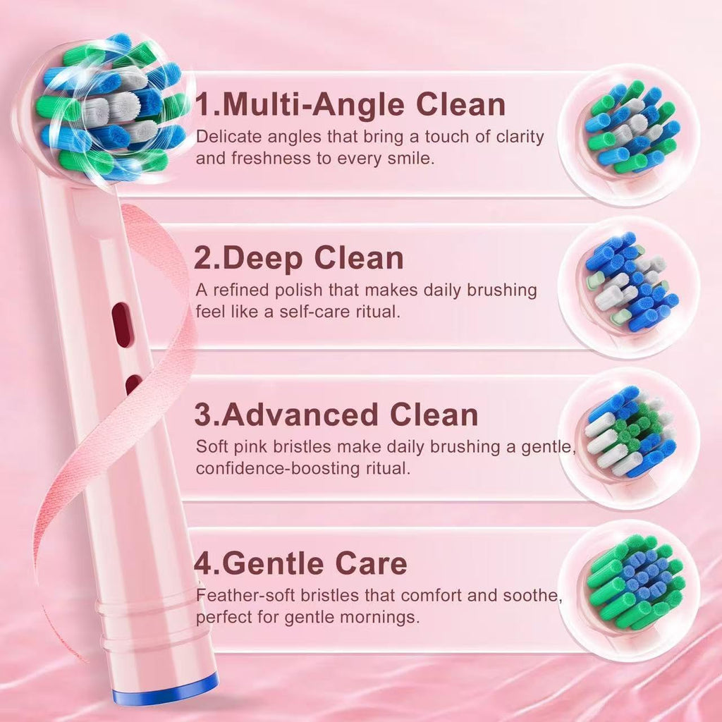 Pink Replacement Brush Heads for Oral-B Pro 1000 Pink Handle 16 Pack
