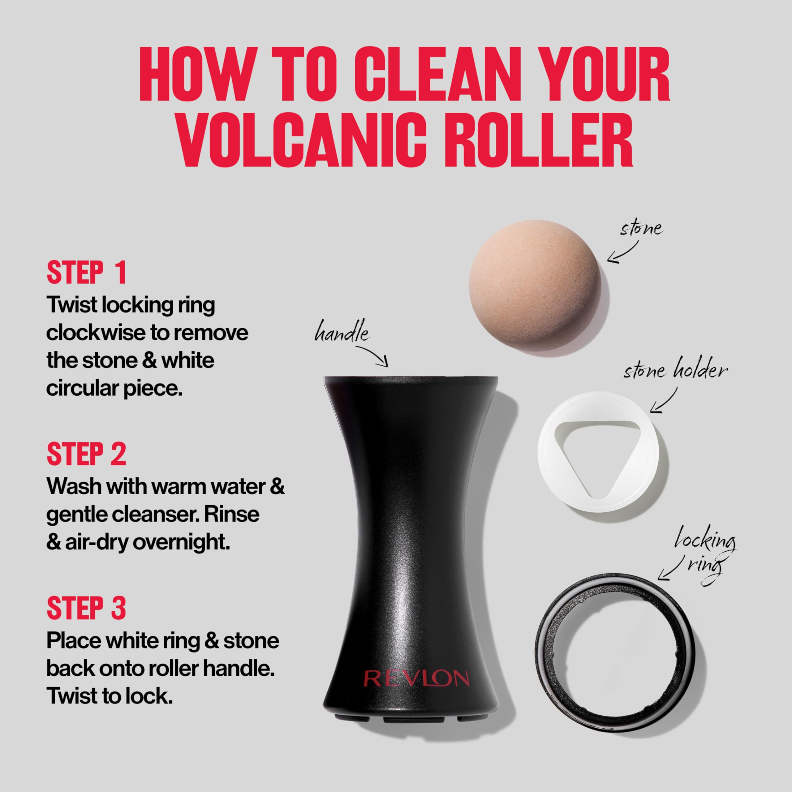 Revlon Face Roller, Oily Skin Control for Makeup, Oil Absorbing, Volcanic Reusable Facial Skincare Tool for At-Home or On-the-Go Mini Massage, 1 Count