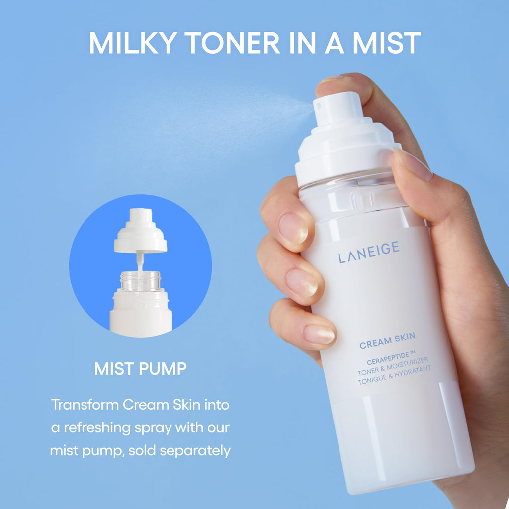 Buy now LANEIGE Cream Skin Toner & Moisturizer: Lightweight Refillable Korean Milky Toner with Ceramide & Peptide for Hydration, Firming, & Barrier Support at indiglob india