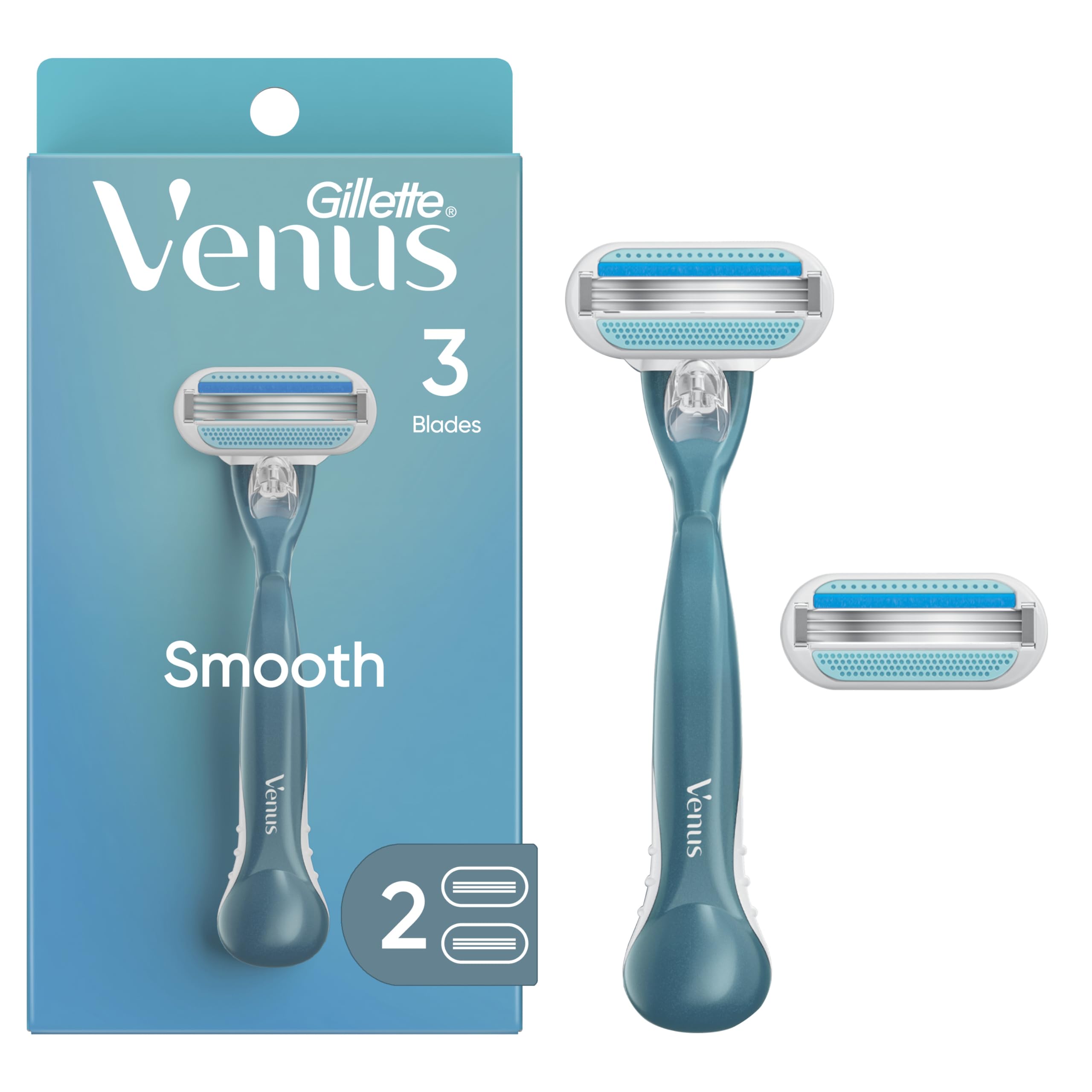 Gillette Venus Smooth Womens Razor Blade Refills, 8 Count, Lubracated to Protect the Skin from Irritation