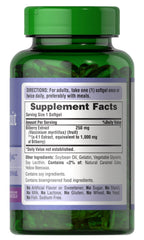 Puritan's Pride Premium Bilberry Fruit Extract 250mg, 180 Softgels