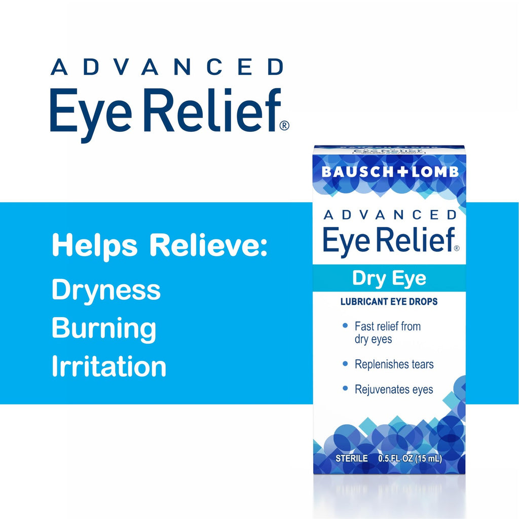 Bausch+Lomb Advanced Eye Relief Lubricant Eye Drops, Dry Eye, 0.5 Oz (15mL)