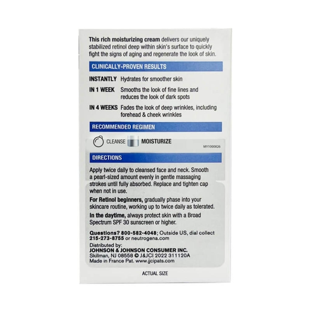 Neutrogena Rapid Wrinkle Repair Retinol Regenerating Face Cream & Hyaluronic Acid Anti Wrinkle Face Moisturizer, Neck Cream, with Hyaluronic Acid & Retinol, 1.7 oz (Pack of 3)