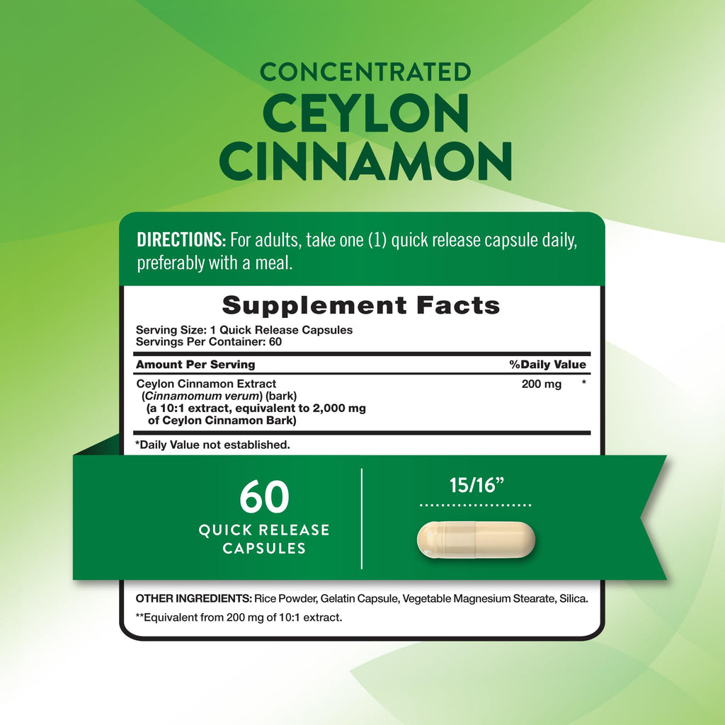 Nature's Truth Ceylon Cinnamon Pill Capsules