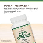 Alpha Lipoic Acid 600mg, Metabolism, Nerve + Energy Support, 120 Capsules | Nerve + Energy Supplement, Potent Antioxidant Neutralizes Free Radicals, Healthy Glucose Support, Non-GMO, 2-Month Supply