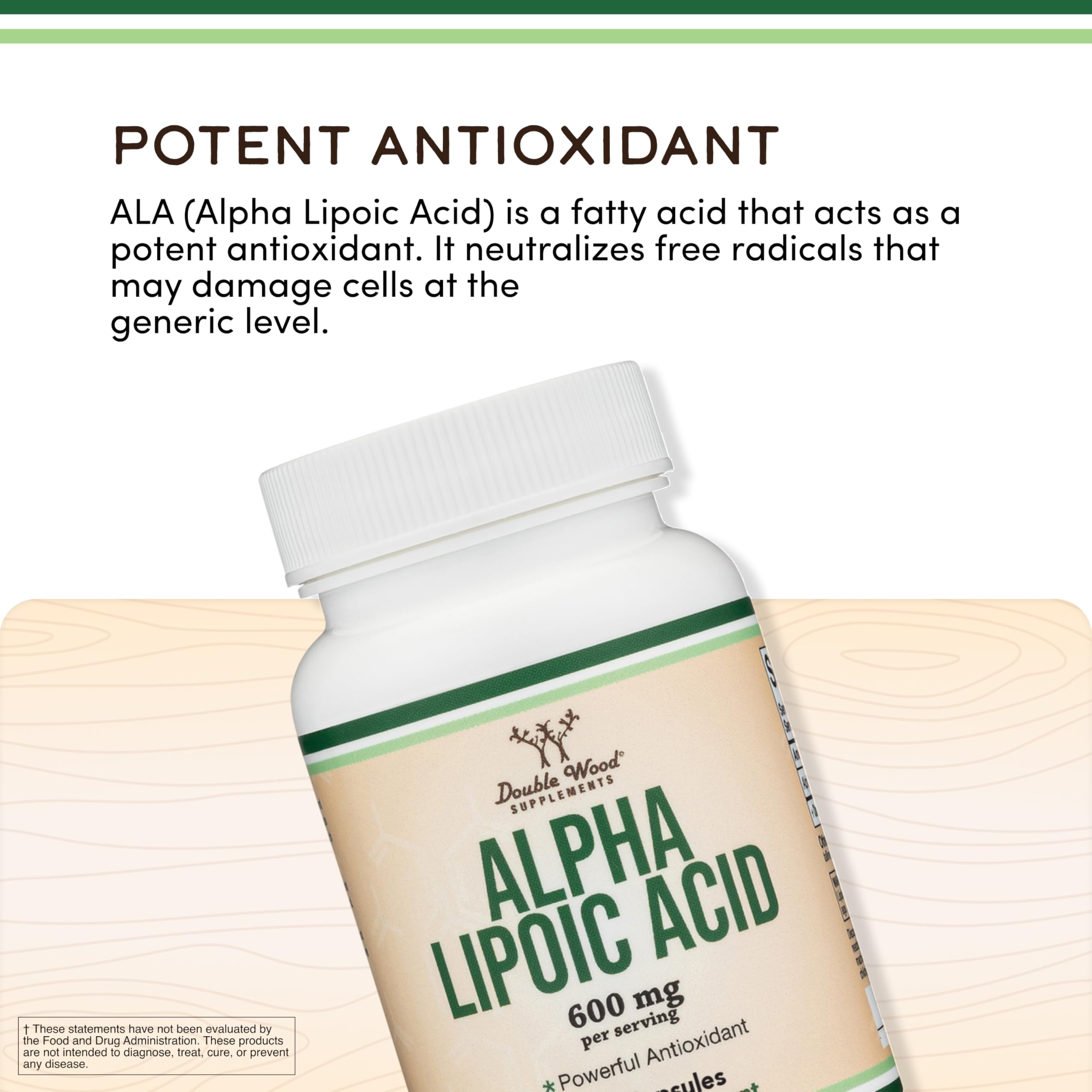 Alpha Lipoic Acid 600mg, Metabolism, Nerve + Energy Support, 120 Capsules | Nerve + Energy Supplement, Potent Antioxidant Neutralizes Free Radicals, Healthy Glucose Support, Non-GMO, 2-Month Supply