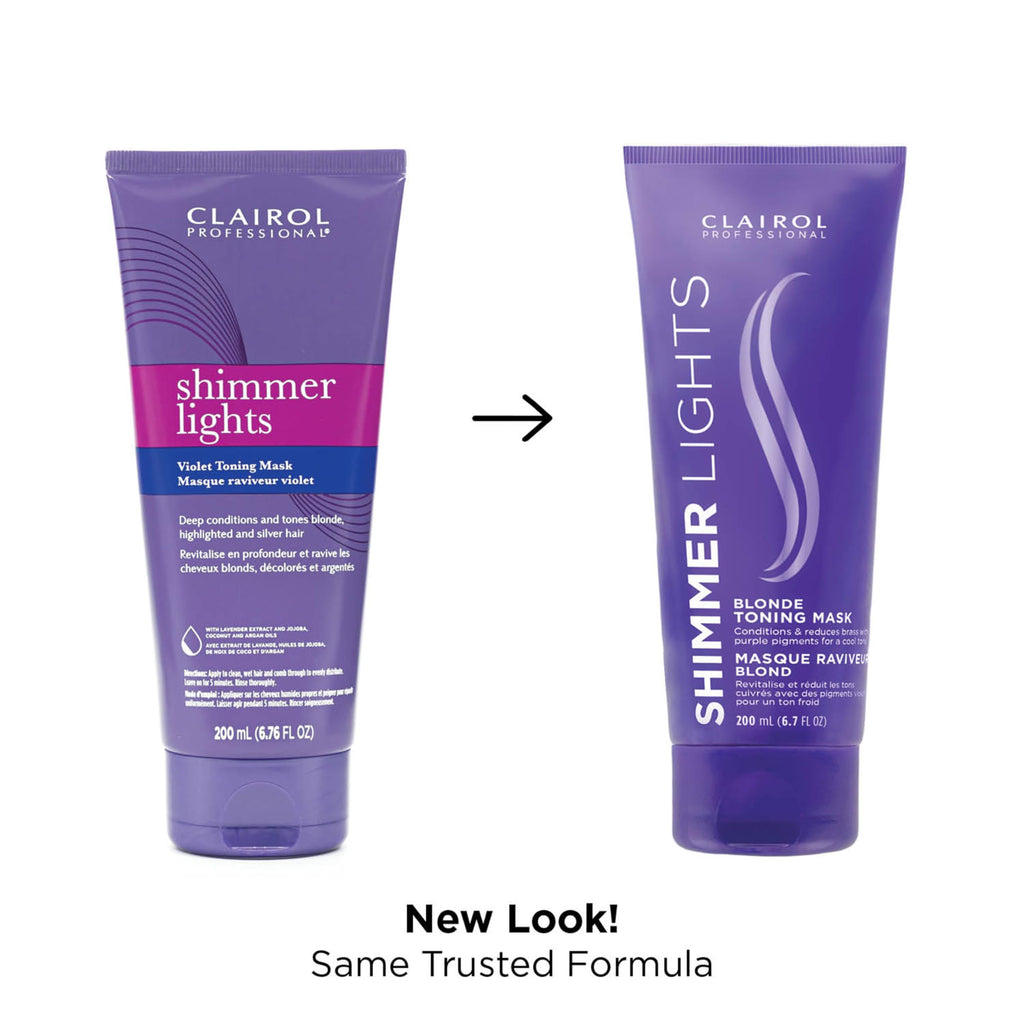 Clairol Professional Shimmer Lights Violet Toning Mask | Neutralizing Brassy Tones with Refreshing Blonde Hair Results