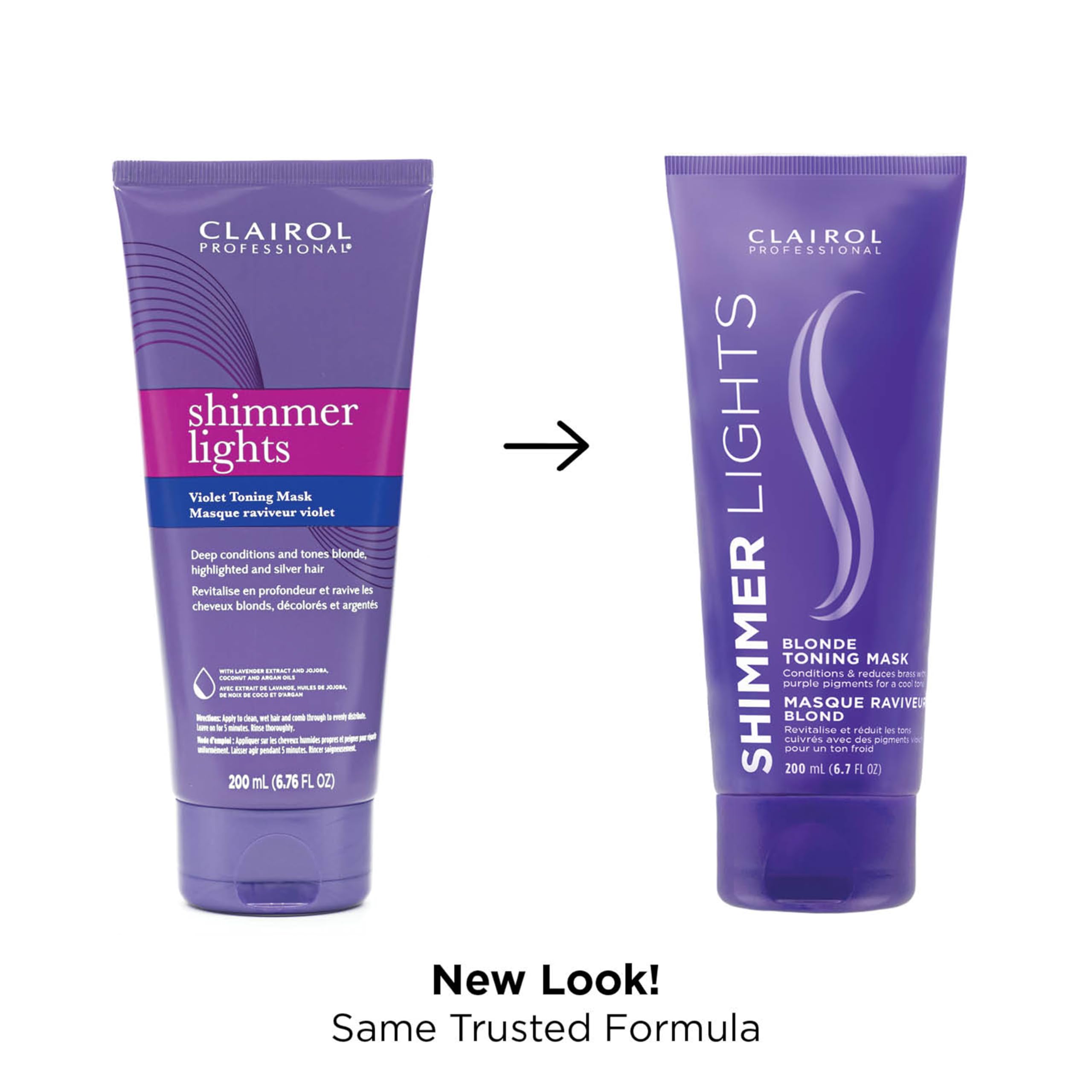 Clairol Professional Shimmer Lights Violet Toning Mask | Neutralizing Brassy Tones with Refreshing Blonde Hair Results