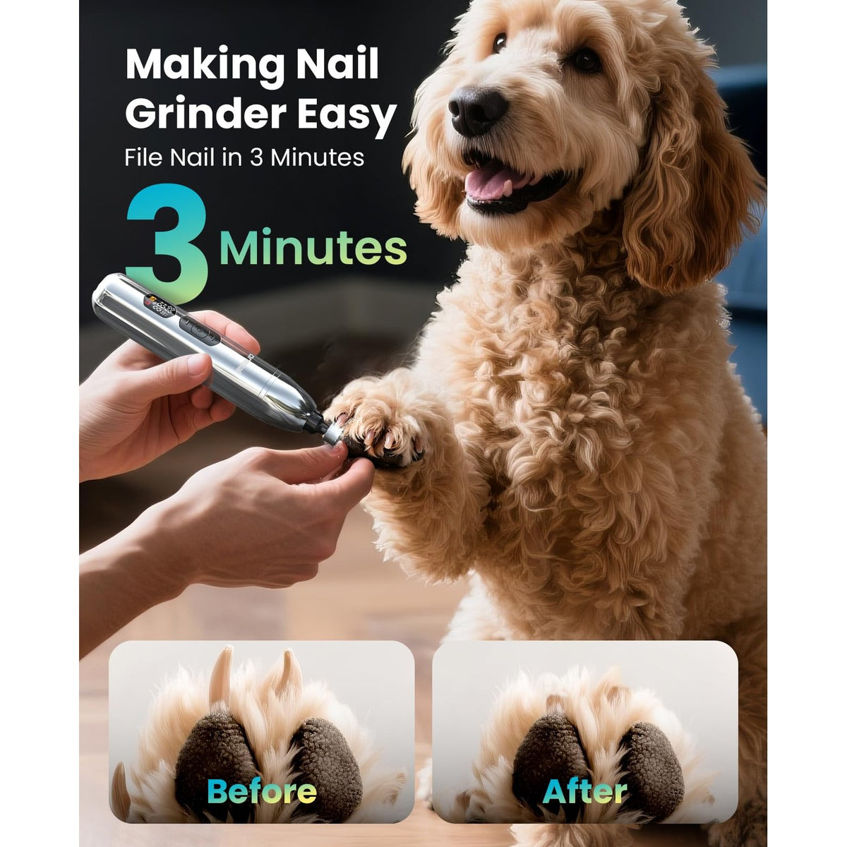 oneisall Dog Clippers for Grooming Thick/Matted Hair, 4-in-1 Grooming Kit