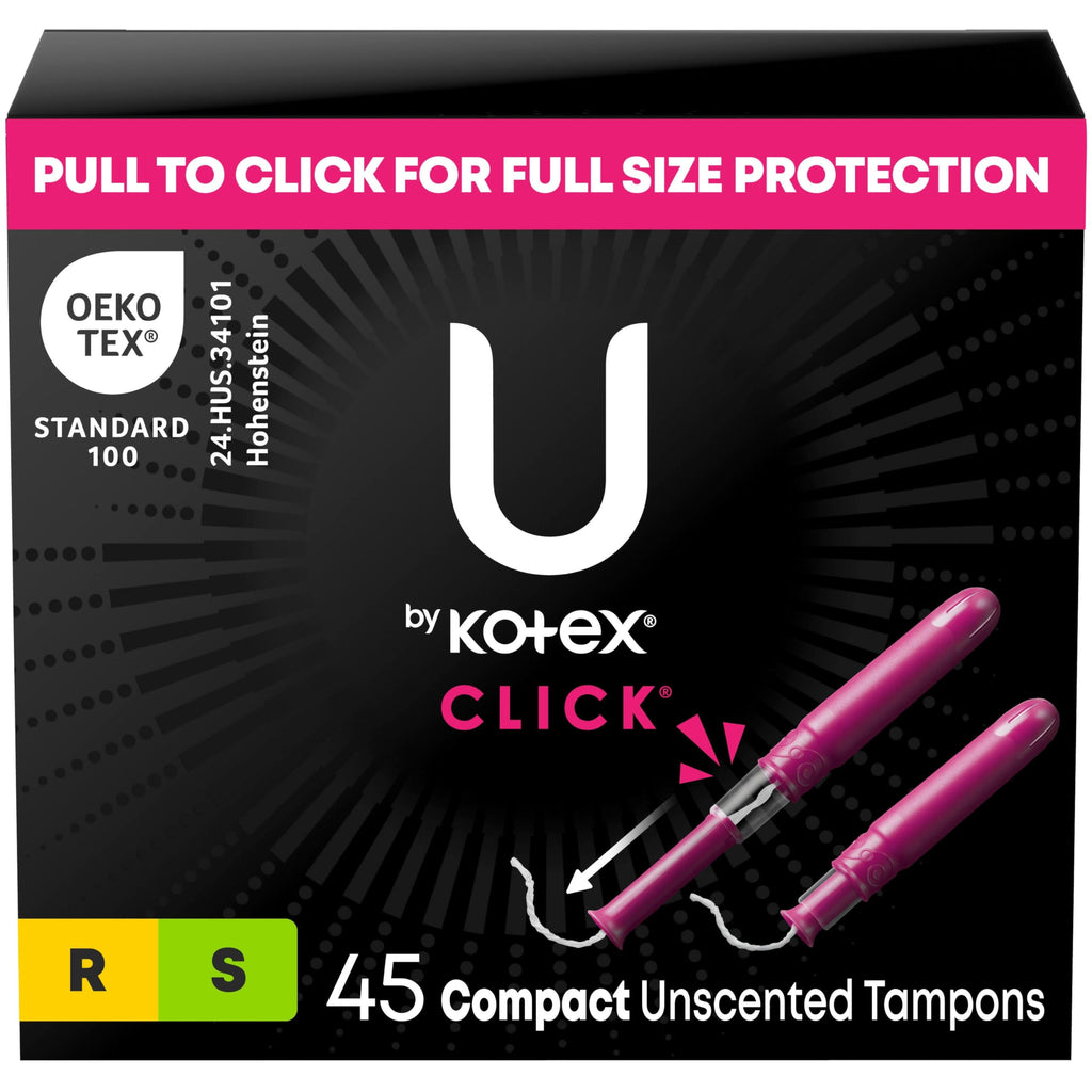 Buy now U by Kotex Tampons, Click Compact, Super Plus Absorbency, Unscented, 45 Count at indiglob india
