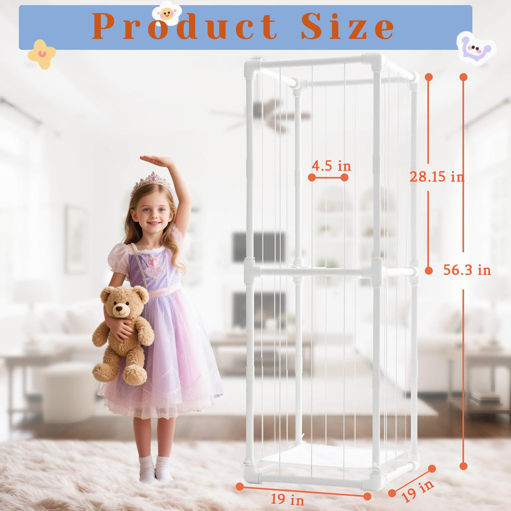 Stuffed Animal Storage Pre-Threaded Bungee Push-Lock Toolless Toy Organizer