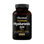 NatureBell Hyaluronic Acid 250mg - 240 Capsules - 250mg Hyaluronic Acid for Skin* - 5000mcg Biotin for Hair Growth* - 25 mg Vitamin C - Supports Bone, Eye & Joint Health*