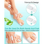 16-Pack Silicone Toe Protectors and Caps, Gel Toe Covers Bandage Sleeves for Women & Men Pain Relief, Cushion Pads for Corns, Calluses, Blisters, Toenails Loss(Clear, Mixed Sizes, 4L+8M+4S)