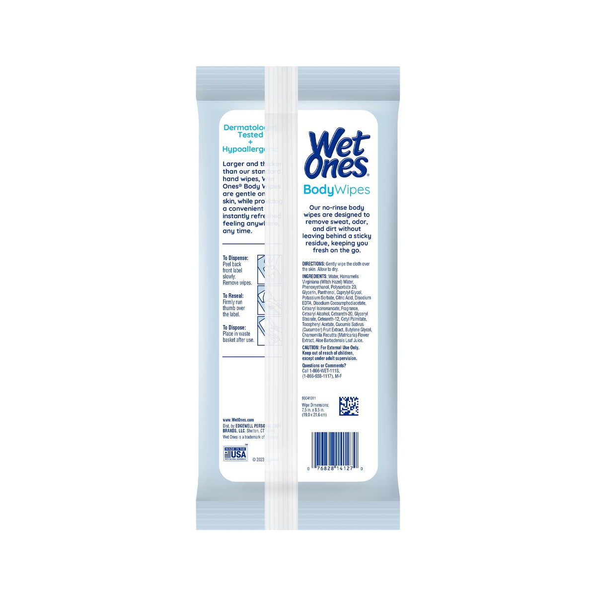 Wet Ones Body Wipes, Clean Scent, 28 ct (6 Pack)