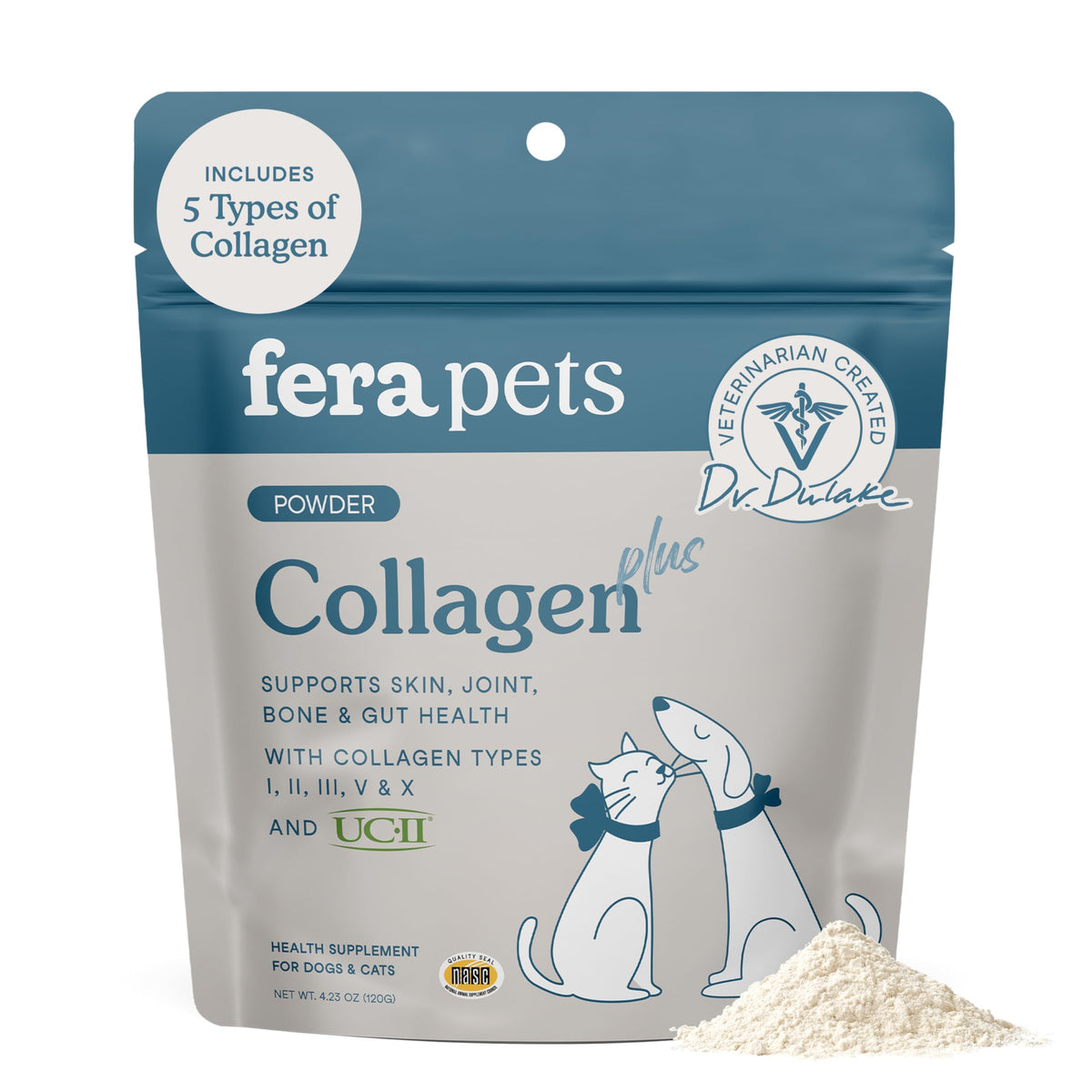 Fera Pets Cat & Dog Collagen Powder Dog Food Topper with UC-II - 4.23 oz