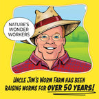 Uncle Jim's Worm Farm 100 Count Red Wiggler Composting Worms Mix for Garden Soil or Fishing | Starter Pack of Compost Worms Improves Soil Structure and Quality for Healthier Gardens