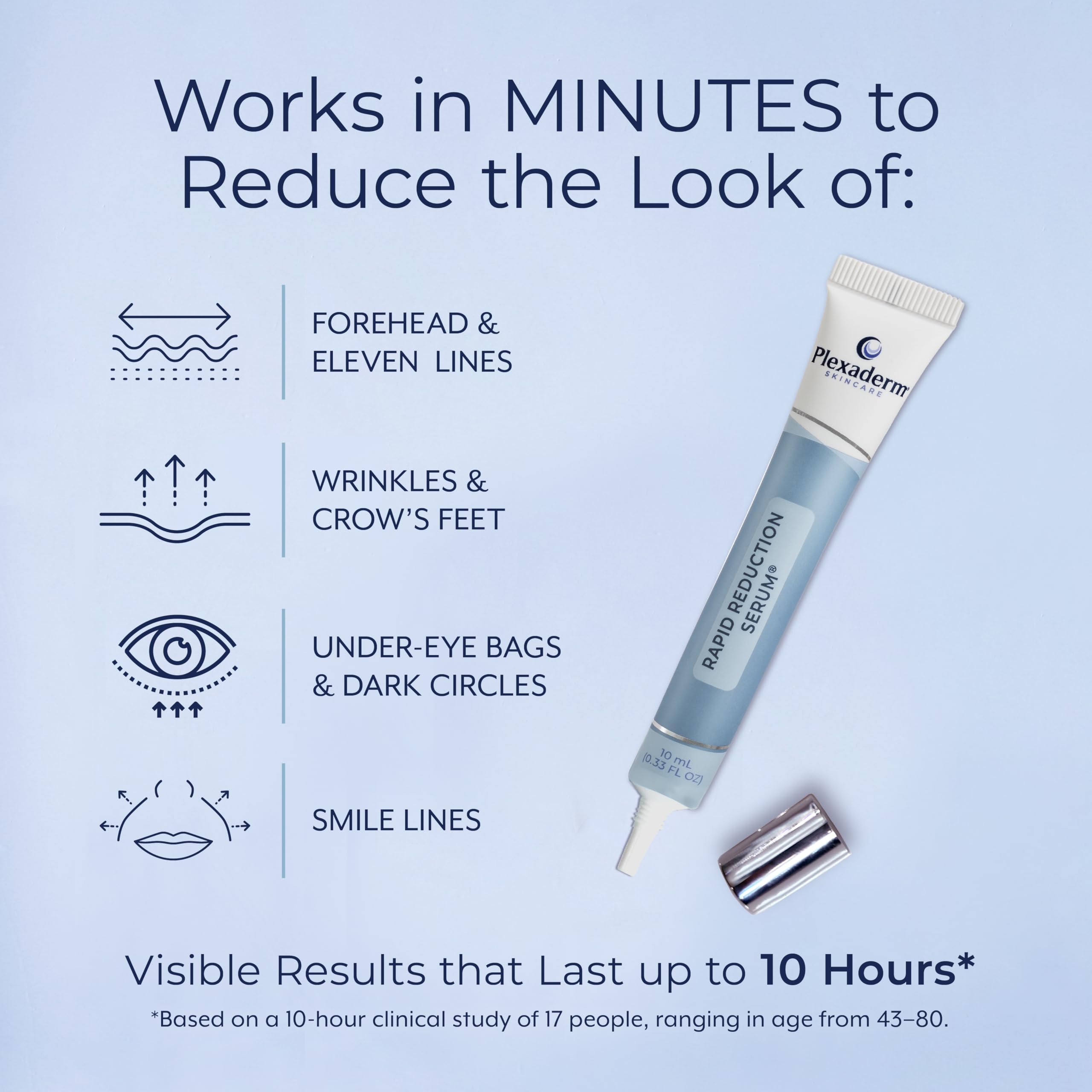 Plexaderm Rapid Reduction Serum - Visibly Reduces Under-Eye Bags & Wrinkles | Instant eye serum that visibly reduces under-eye bags, puffiness, wrinkles & dark circles in minutes, lasting up to 10 hours